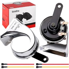 Car Horns 12v Loud Waterproof - Tweeter/Bass, General Accessories, Electric Snails for Cars, Motorcycles, Alternative Electronic Components for Cars and Truck（silvery）