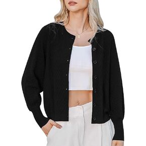 Totatuit Women للنساء خفيفة الوزن سبيرا كارديجان زر الطويل الأكمام أسفل سترة مفتوحة الأمامية cardigans