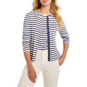NIC+Zoe Womens Striped Snap Cardigan
