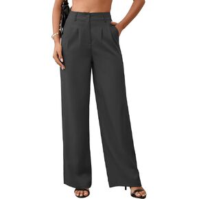 High Waisted Work Pants for Women Wide Leg Dress Pants Business Casual Slacks Lounge Dressy Trousers with Pockets