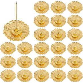 Framendino, 30 Pack Incense Holders for Sticks Lotus Burners Cone Holder Ash Catcher Home Fragrance Accessories (Gold)