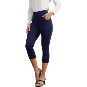 Heipeiwa Women's Capri Pants Dress High Percy Pull On Comfort Stretch Slim Business Work Capris in Kuwait