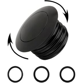 Motorcycle Clockwise Fuel Gas Oil Tank Cap,CNC Pop-up Gas Cap for Har-ley 1982-2018 Vented Fuel Tank Black