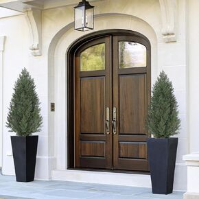 3 Ft Artificial Topiary Trees for Outdoors, Outdoor Artificial Cedar Tree Set of 2, Faux Evergreen Fake Pine Cypress Trees Plant, Uv Resistant Faux Cedar Trees for Front Porch Door, Indoor, Outdoor