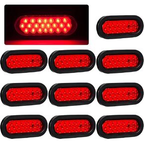omistar 10 PCS LED Trailer Lights Kit - 6 بوصة مصابيح LED مصابيح LED 22 LED مقاوم للماء أوقف الأضواء التيل توقف