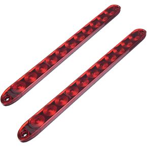 2pcs 15 بوصة 11 شريط إضاءة LED أحمر ، IP67 مقاوم للماء للفرامل بارك بركان إشارة تشغيل شريط الذيل شريط الشاحنة شريط علامة المعرف