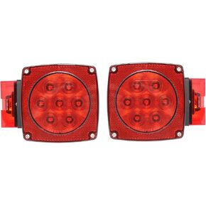 محدب خادع مربع مربعة LED LED KIT KIT COMBOTAIL LIGHT لأكثر من 80 مقطورة ، بما في ذلك. إيقاف/ذيل/مؤشر/لوحة ترخيص ضوء أحمر/العنبر