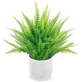 Der Rose 14.5" Fake Plants Ferns Artificial Plants Indoor Large for Home Bathroom Bedroom Office Desk Decor