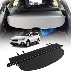 Retractable Cargo Cover Black Compatible with 2015-2019 Subaru Outback(with Power Lift Gate)