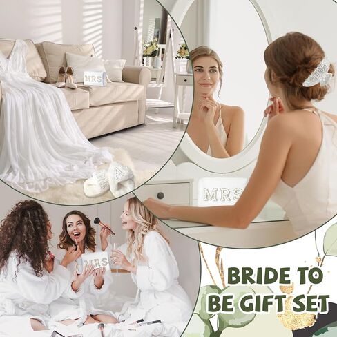 Personalized Initial Letter G Wedding Bride Slippers, Bride to Be Gifts, Bridal Shower Gifts, Bride Hair Clip MRS Makeup Bag in Kuwait