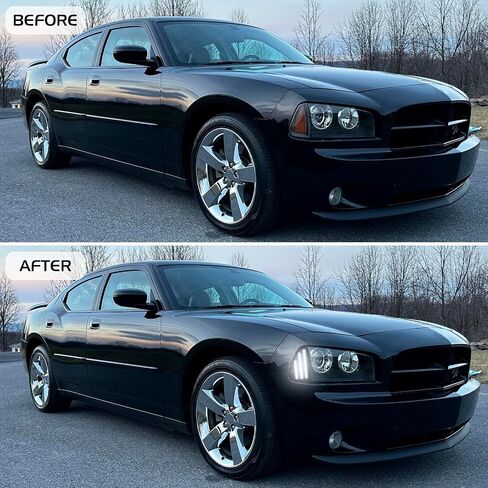 تجميع مصابيح علامة الجبهة الجبلية ذات الصمام الأبيض لعام 2006-2010 Dodge Charger Daytona RT SE SRT8 SXT ، مصابيح إشارة ركاب سائق العدسة المدخنة in Kuwait
