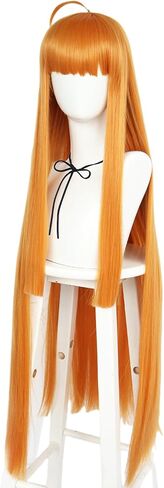 ANOGOL Wig Cap+ ( 1 Red Crown ) Long Blue Wig for Princess Wig Queen Comic Dark Roots Wavy Synthetic Wig for-Kids-Women Costume Wig for Halloween in Saudi Arabia