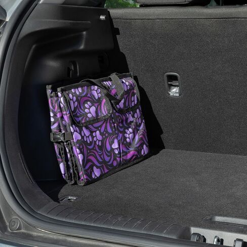 Greatergood Paw Print Print Trunk منظم مع 6 جيوب شاحنات شاحنة و Caddy سيدان مع حاوية تخزين مركبة المقصورة (PAW Symphony) in Kuwait
