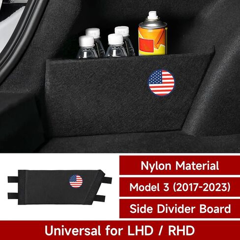 Hengyueshang 2pcs السيارة الخلفية الجذع منظم لوحة مقسم جانبية متوافقة مع Tesla Model Y 2020 2021 2022 2023 2024 الملحقات الداخلية in Kuwait