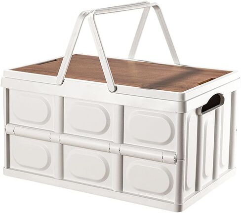 Collapsible SUV Trunk Organizer Plastic Durable Storage Box with Lid Outdoor Storage Organiser Box Secure Snap-on Lid Car Boot Organizer Hard Cargo for Camping Picnics,Green in Saudi Arabia
