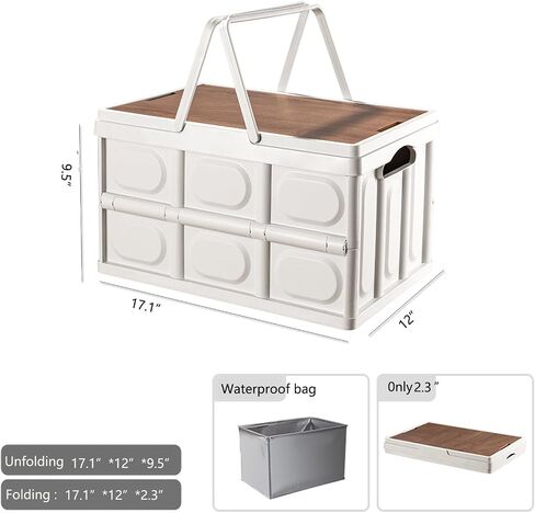 Collapsible SUV Trunk Organizer Plastic Durable Storage Box with Lid Outdoor Storage Organiser Box Secure Snap-on Lid Car Boot Organizer Hard Cargo for Camping Picnics,Green in Saudi Arabia