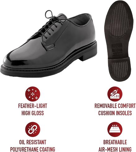 Rothco Uniform Oxford/Hi-Gloss Shoe, Black, W/14 in Saudi Arabia