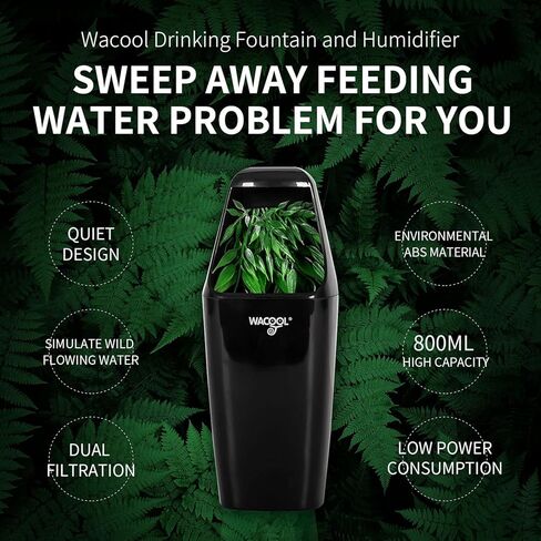 منقط الزواحف الأوتوماتيكي من WACOOL، موزع مياه نافورة شرب الزواحف للبرمائيات السحلية الحرباء الإغوانا in Kuwait