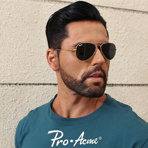 Pro Acme 55MM Glass Small Aviator Sunglasses, Classic Metal Frame UV400 Protection for Men Women in Saudi Arabia