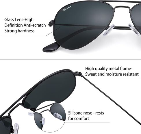 Pro Acme 55MM Glass Small Aviator Sunglasses, Classic Metal Frame UV400 Protection for Men Women in Saudi Arabia