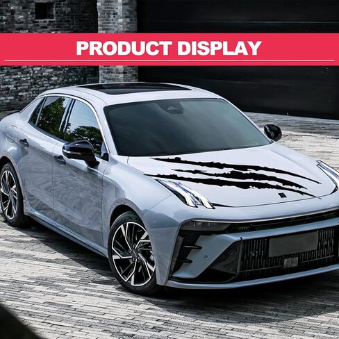 3pcs Car Monster Claw Stickers Vinyl Claw Marks Decals, 1 Full Set Car Hood Decal Scratch Stripe Auto Headlight Decal Marks Decor Accessories (Color : Black) in Saudi Arabia