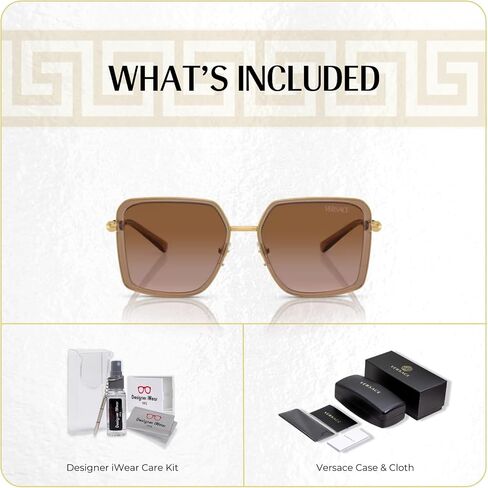 Versace VE2261 Square Sunglasses for Women + BUNDLE With Designer iWear Complimentary Eyewear Kit in Saudi Arabia