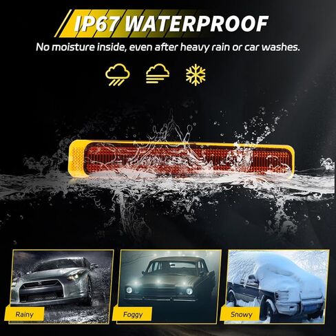 Front Bumper Reflector Compatible with Mercury Mariner 2005-2007, [DOT] [IP67 Waterproof] Front Bumper Reflector Cover [No Bulbs], 2 PCS, Amber Lens in Kuwait