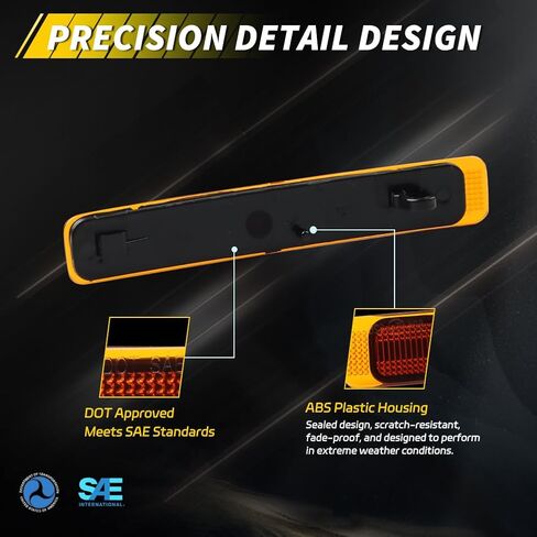 Front Bumper Reflector Compatible with Mercury Mariner 2005-2007, [DOT] [IP67 Waterproof] Front Bumper Reflector Cover [No Bulbs], 2 PCS, Amber Lens in Kuwait