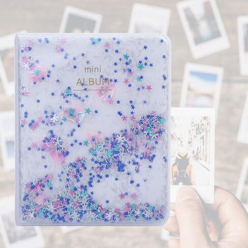 ألبوم الصور المصغرة ، Quicksand Beads 64 جيوب 3 بوصة ألبوم كتاب مصورة مصغرة لصور Instax Camera (Blue) in Kuwait