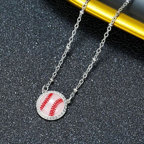 Baseball Necklace Baseball Gifts for Women Mom Team Softball Baseball Charm Necklace in Saudi Arabia