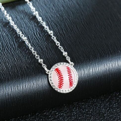 Baseball Necklace Baseball Gifts for Women Mom Team Softball Baseball Charm Necklace in Saudi Arabia