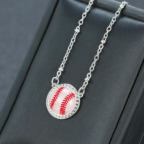 Baseball Necklace Baseball Gifts for Women Mom Team Softball Baseball Charm Necklace in Saudi Arabia