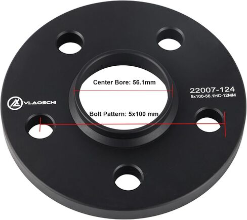 VLAOSCHI Black 5x100 Hubcentric Wheel Spacers 1/2 Inch (12mm) 56.1mm Hub Bore Compatible with Subaru 5 Lug for 1995-2022 Impreza | 2005-2014 Outback | 2013-2022 BRZ | 1998-2022 Forester - Pack of 2 in Saudi Arabia