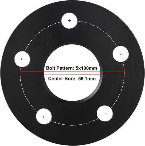 VLAOSCHI Black 5x100 Hubcentric Wheel Spacers 1/2 Inch (12mm) 56.1mm Hub Bore Compatible with Subaru 5 Lug for 1995-2022 Impreza | 2005-2014 Outback | 2013-2022 BRZ | 1998-2022 Forester - Pack of 2 in Saudi Arabia