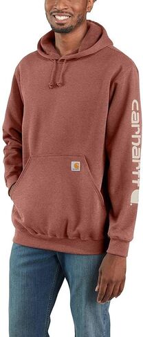 Carhartt Men's K288 Loose Fit Midweight Logo Sleeve Graphic Sweatshirt - 2X-Large Regular - Holly Green Heather in Saudi Arabia