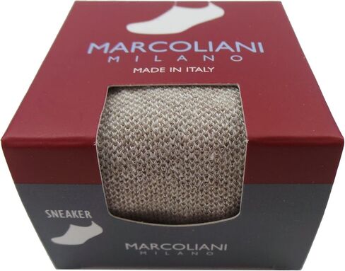 Marcoliani Milano Mens Invisible Touch No Show Pima Cotton Stripe Sneaker Socks, One Size Fits Most, White in Saudi Arabia
