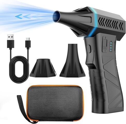 Compressed air Duster - 100000RPM Adjustable Electric Air Duster, Rechargeable 8000mAh Cordless for Dust Off/Cleaning Computer Electronics/Inflating Pool Toys, Replace Air Can/Pump in Saudi Arabia