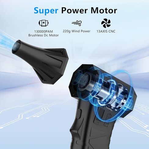 Compressed air Duster - 100000RPM Adjustable Electric Air Duster, Rechargeable 8000mAh Cordless for Dust Off/Cleaning Computer Electronics/Inflating Pool Toys, Replace Air Can/Pump in Saudi Arabia