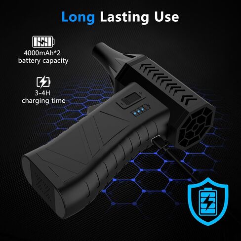 Compressed air Duster - 100000RPM Adjustable Electric Air Duster, Rechargeable 8000mAh Cordless for Dust Off/Cleaning Computer Electronics/Inflating Pool Toys, Replace Air Can/Pump in Saudi Arabia