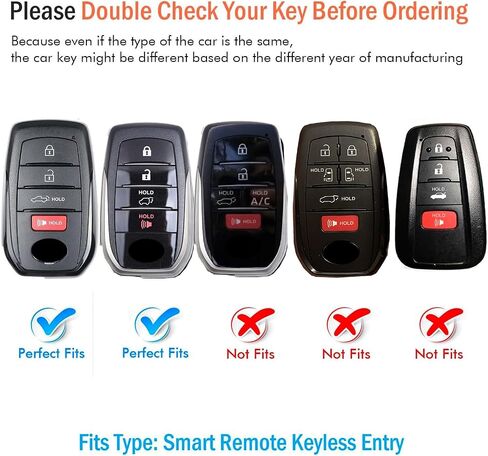Tukellen for Toyota Key Fob Cover Leather,with Keychain compatible with 2019-2024 Land Cruiser,2021-2024 Venza, Grand Highlander Hilux,Fortuner,2022-2024 Tundra,Corolla Cross,Prius 4 Buttons-Black in Saudi Arabia