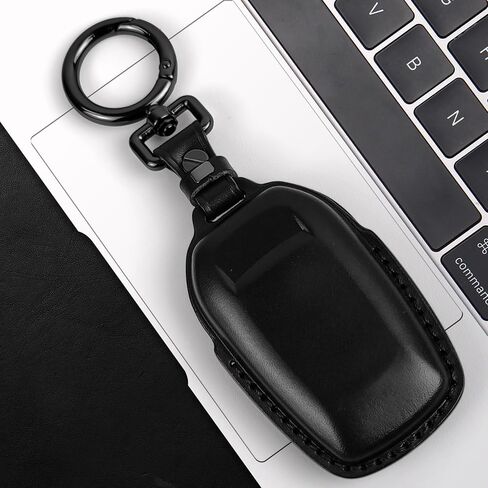 Tukellen for Toyota Key Fob Cover Leather,with Keychain compatible with 2019-2024 Land Cruiser,2021-2024 Venza, Grand Highlander Hilux,Fortuner,2022-2024 Tundra,Corolla Cross,Prius 4 Buttons-Black in Saudi Arabia