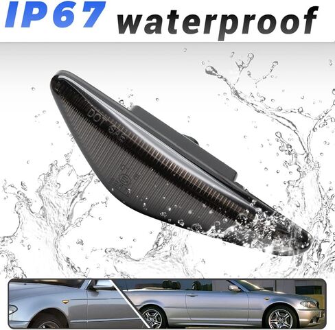 2Pcs Dynamic Blink Amber LED Side Marker Light For BMW 3 Series E46 Coupe Convertible LCI 323Ci 325Ci 328Ci 330Ci 2004-2006 Fender Turn Signal lights Smoked Lens in Kuwait