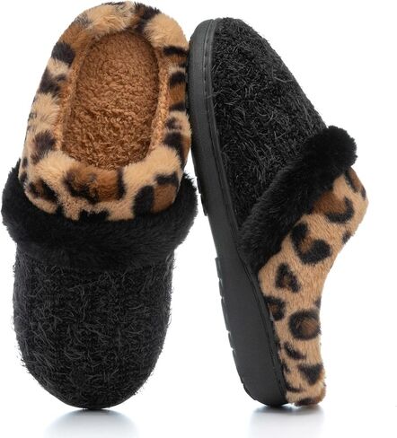 GOEWY Fuzzy Slippers for Women Indoor Outdoor with Memory Foam Cozy Shoes | Anti-Skid Sole, Plush Soft House Bedroom Slipper Slip On Gifts for Women Mom Her Ladies in Saudi Arabia