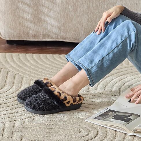 GOEWY Fuzzy Slippers for Women Indoor Outdoor with Memory Foam Cozy Shoes | Anti-Skid Sole, Plush Soft House Bedroom Slipper Slip On Gifts for Women Mom Her Ladies in Saudi Arabia