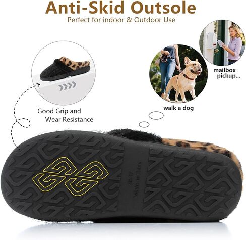 GOEWY Fuzzy Slippers for Women Indoor Outdoor with Memory Foam Cozy Shoes | Anti-Skid Sole, Plush Soft House Bedroom Slipper Slip On Gifts for Women Mom Her Ladies in Saudi Arabia