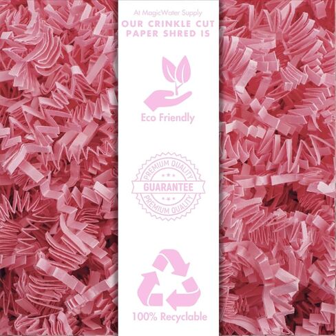 MagicWater Supply Crinkle Cut Paper Shred Filler (4 oz) for Gift Wrapping & Basket Filling - Light Pink for Birthday in Saudi Arabia