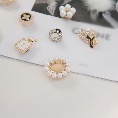 meexzoom 12Pcs Bling Shoes Charms For Girls and Women, Designer Charms, Jewels Shoe Decoration Accessories (Gold) in Kuwait