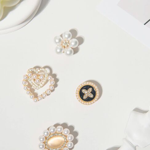 meexzoom 12Pcs Bling Shoes Charms For Girls and Women, Designer Charms, Jewels Shoe Decoration Accessories (Gold) in Kuwait