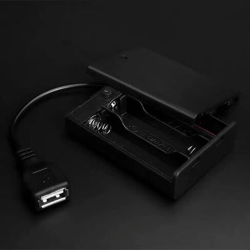 3 Pack USB Female Socket 4AA Battery Box Black with ON-Off Switch,USB Battery Holder Output 6V Battery Case Box Holder with USB Connector in Kuwait