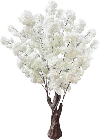 Artificial Cherry Blossom Tree, 4.3FT White Faux Cherry Blossom Tree for Home, Wedding & Party Decoration, Indoor & Outdoor in Saudi Arabia